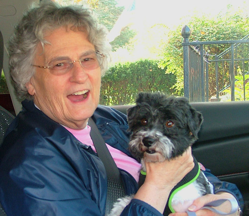 Daisy with her owner, Mary Boehly
